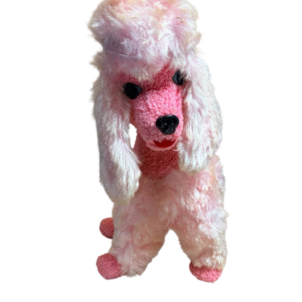 Pink Plush Poodle Dog Carnival Toy 1950’s or 60’s